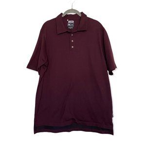 adidas Golf Men's Climalite Mercerized Maroon/ Red Performance Polo Shirt Large